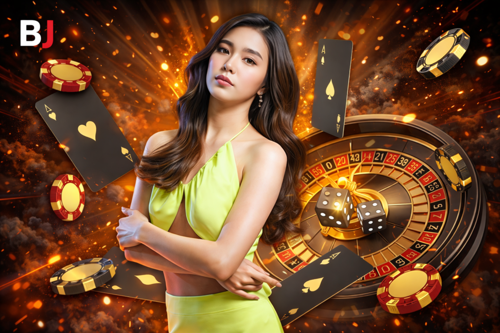 Live dealer casino games including blackjack, roulette, and baccarat with real dealers on Baji Live